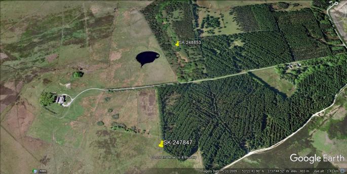 Stanege Lodge snare sites.